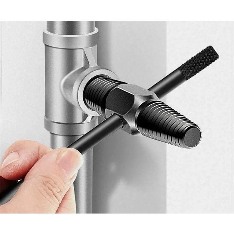Double Head Tap Faucet Valve Screw Extractor Set Dual-use Water Pipe Screw Removal Tool Broken Bolt Remover Plumbing Tools Set