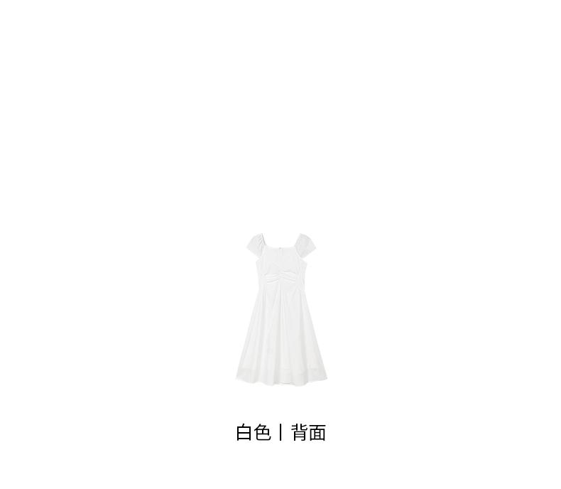 Round neck waist cinching design dress