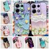 For Infinix Note 30i Case Stylish Flower Black TPU Shockproof Bumper For Infinix Note 30 Pro X678B Phone Cover Note 30 5G Fundas