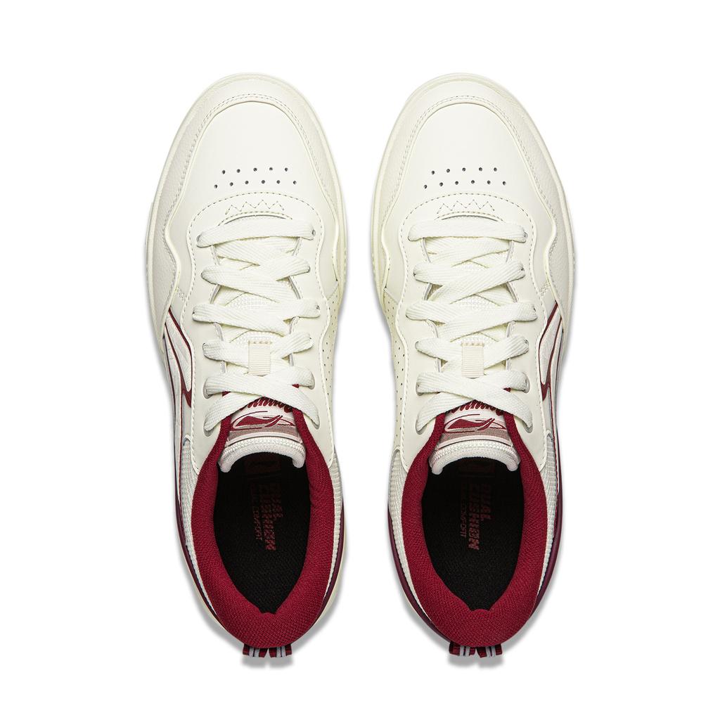Li Ning Обычные низкие кеды для скейтборда 80-х Мужские Белый Красный AGCW013-1