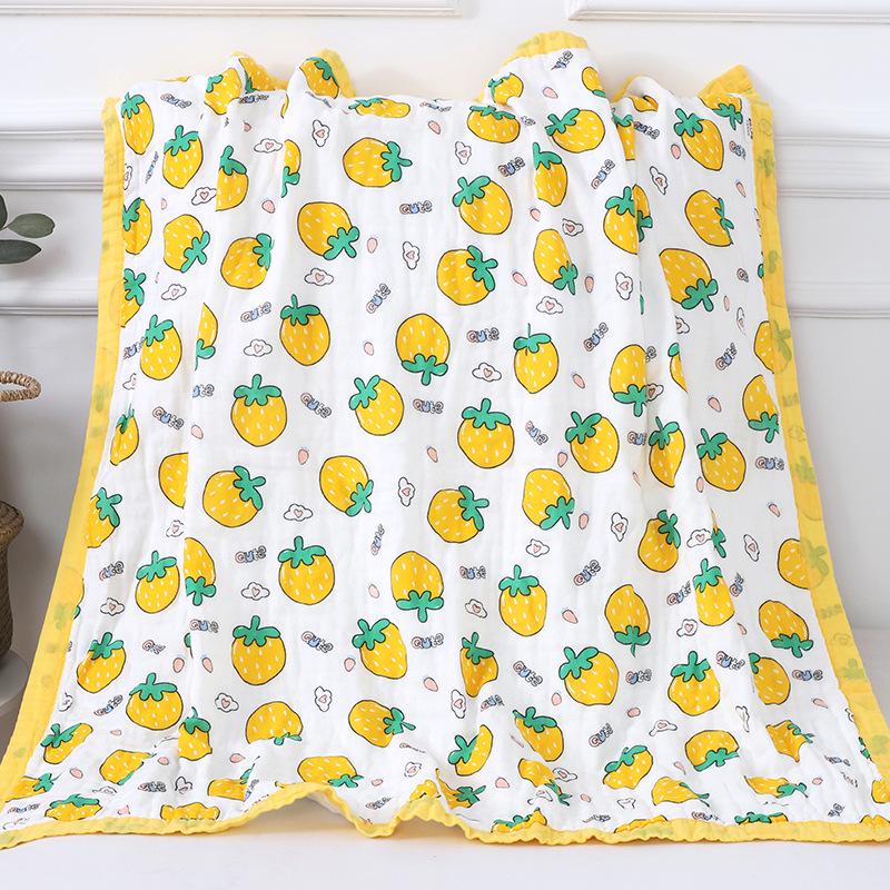 110x110cm Class A Pure Cotton Baby Bath Towel, Six-layer Gauze with Wide Hem, for Infants and Toddlers