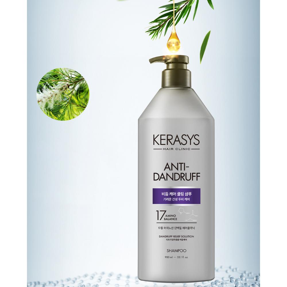 KERASYS Охлаждающий протеиновый шампунь для ухода за кожей головы от перхоти, 980 мл, 1 шт.