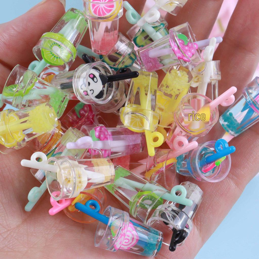 Светящаяся Мини-бутылочка для напитков из смолы DIY Миниатюрная чашка для молочного чая Украшение 3D Еда Игрушка