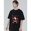Christmas T-Shirt Black Santa Claus with Ho Ho Holiday Magic Print for Festive Season