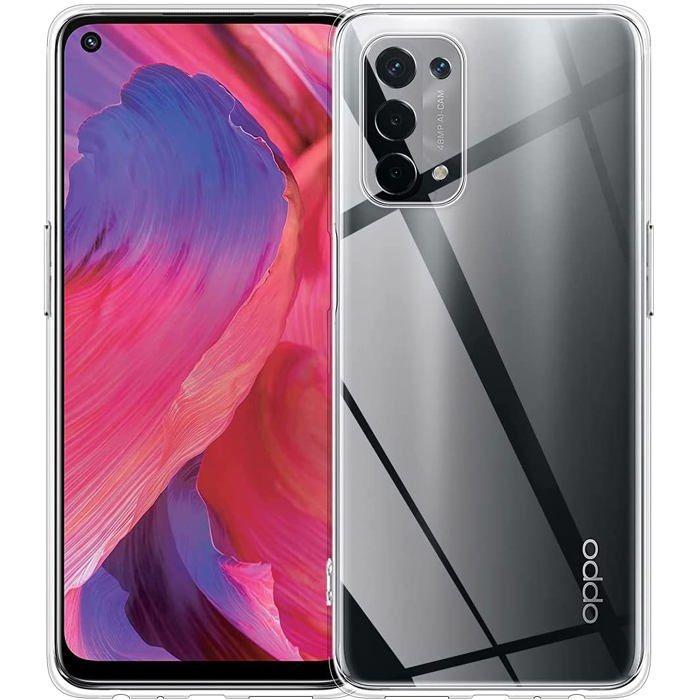 Coque et tour de cou pour Oppo A74 5G - TPU Souple Transparent Cordon Noir réglable Phonillico®
