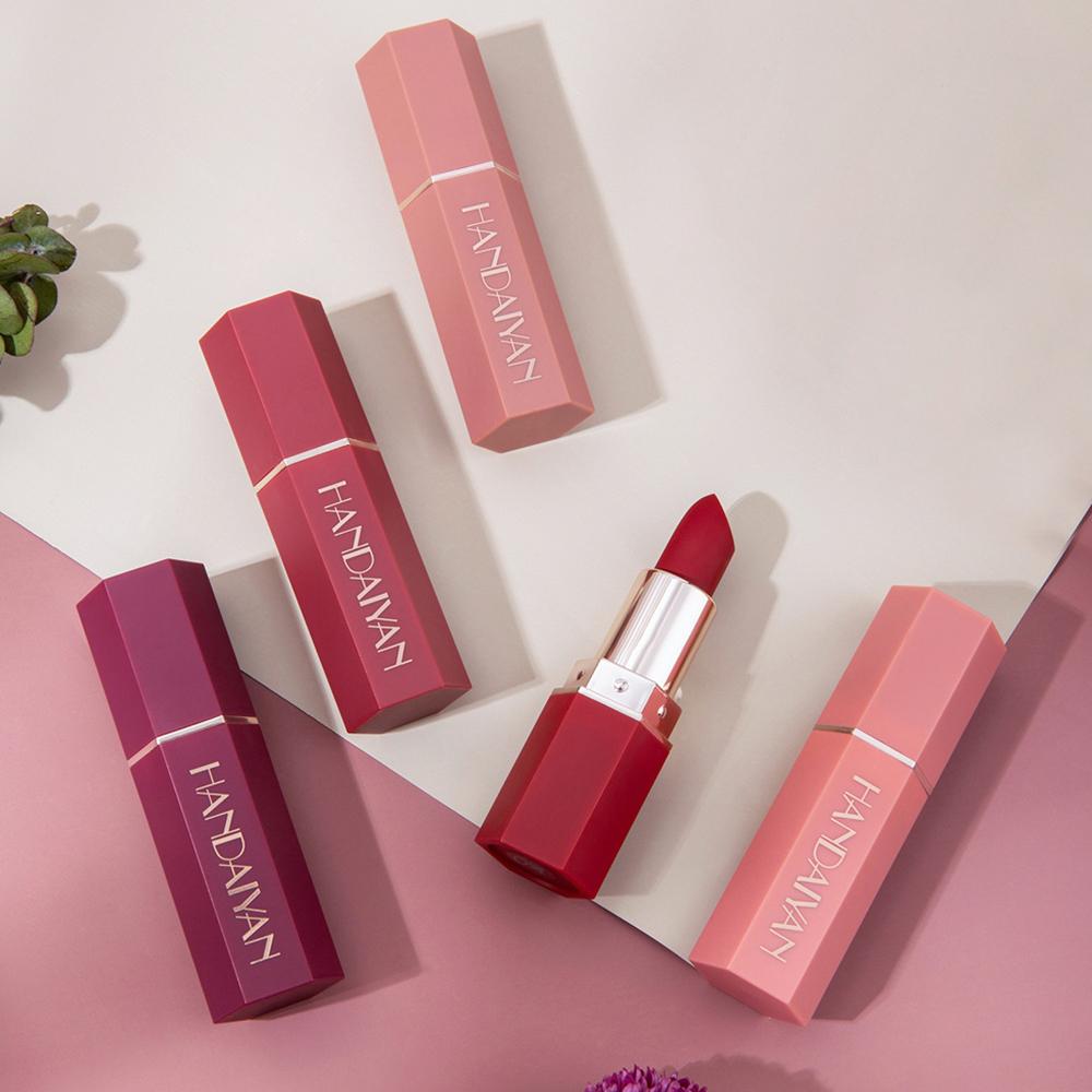 HANDAIYAN 6 цветов матовая водостойкая бархатная нюдовая помада сексуальные красные коричневые пигменты макияж длительный профессиональный
