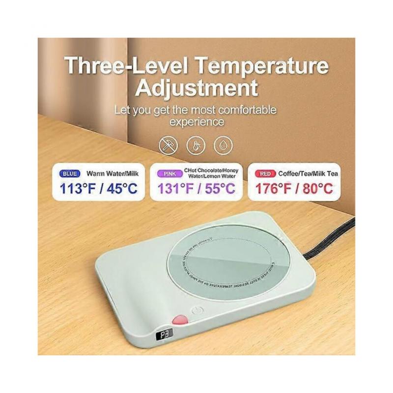 Coffee cup warmer with three-level temperature control, waterproof tempered glass honeycomb ventilation, electric coffee heater