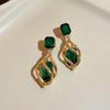 Non Pierced Green Blue Resin Clip On Earrings For Women Wedding Party Gift Geometric Jewelry Fake Piercing Ear Cuff Earring