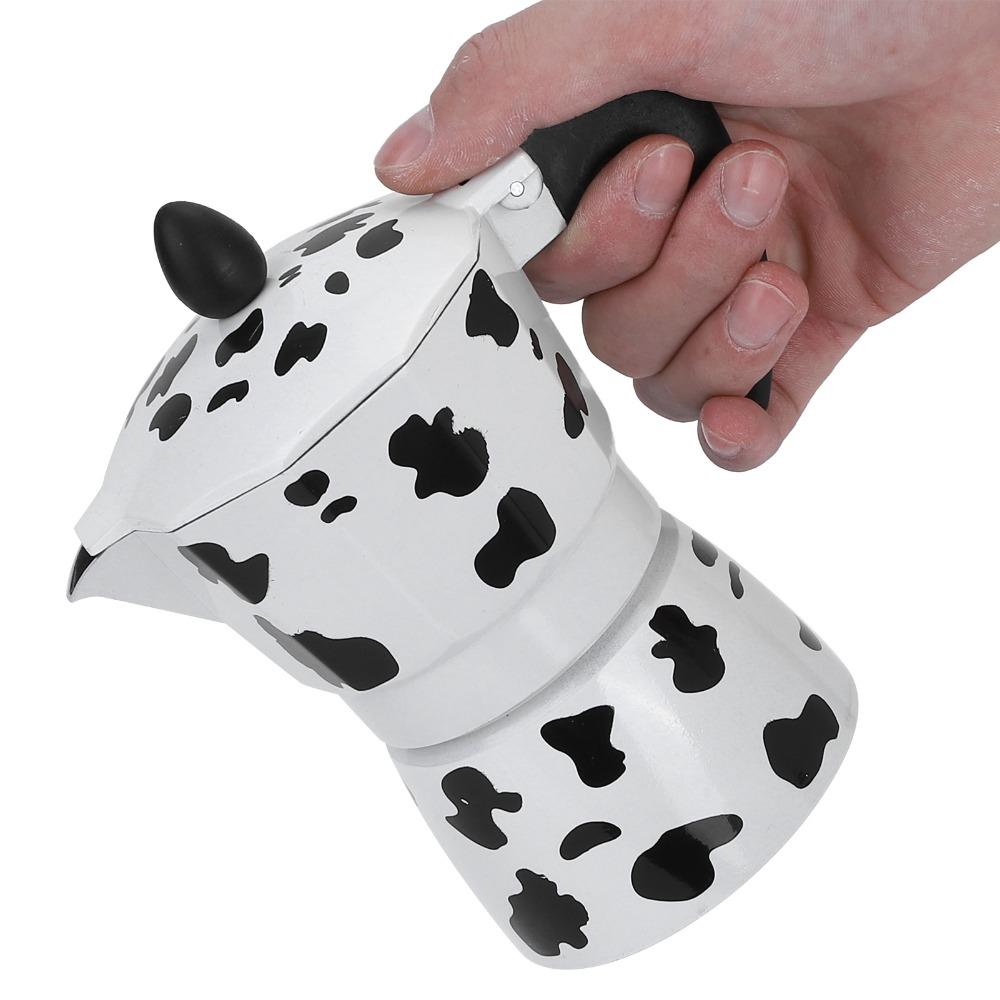 Aluminium Moka Pot Milk Cow Color Coffee Maker Coffee Brewing Aluminium Coffee Pot  Coffee Shop