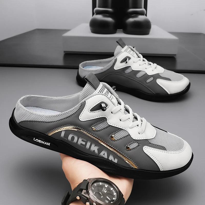 2025 Летние тапочки для мужчин Модные мужские на плоской подошве