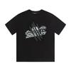 Cross-border new graffiti letter printing European and American street trendy brands loose and versatile casual men's and women's short-sleeved round