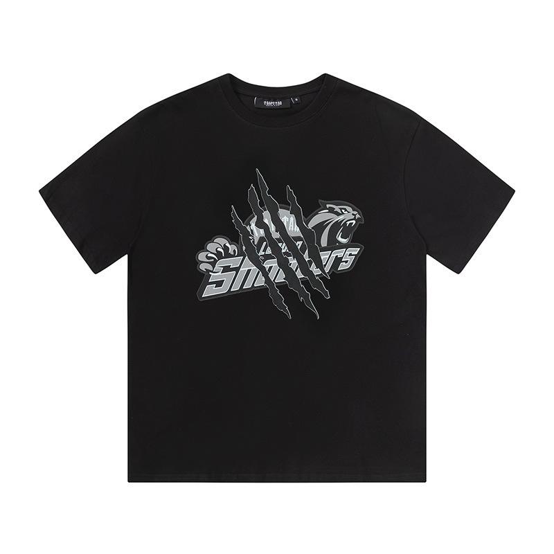 Cross-border new graffiti letter printing European and American street trendy brands loose and versatile casual men's and women's short-sleeved round