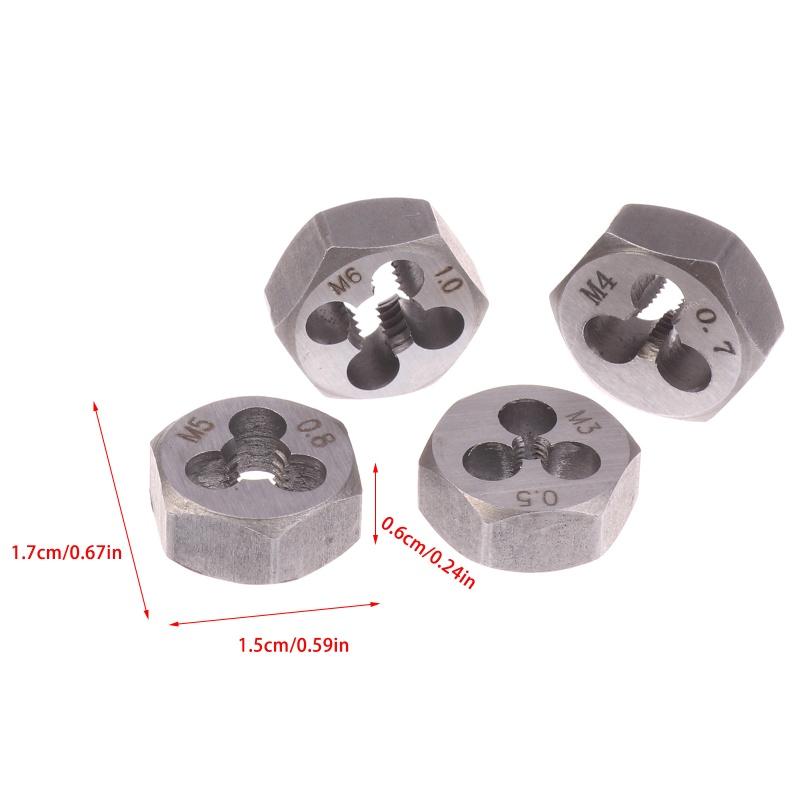 Метрическая резьба Шестигранная плашка Плашка для нарезания резьбы Винт Шестигранные плашки M3*0.5 M4*0.7 M5*0.8 M6*1.0 Ручные плашки для нарезания резьбы