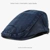 New Designer Washed Denim Beret Hat Men Women Solid Color Vintage Newsboy Cap Adjustable Casual Cotton Flat Visor Cap Flat Hat