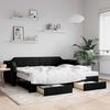 VidaXL Daybed with Trundle and Drawers Black 90x190 Cm Fabric 3197682