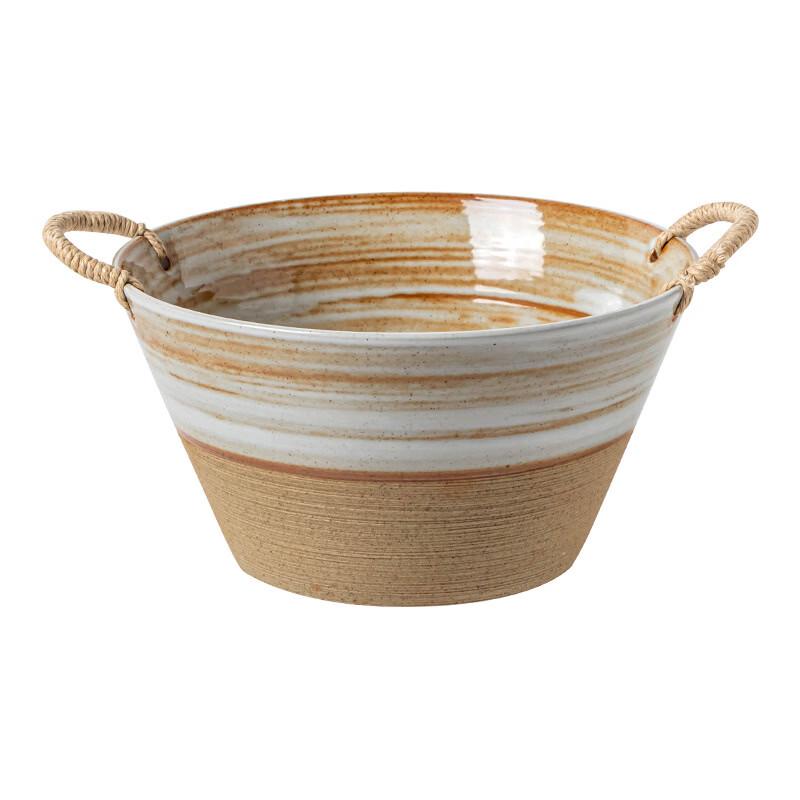 Premium Ceramic Rope-Patterned Soup & Ramen Bowl