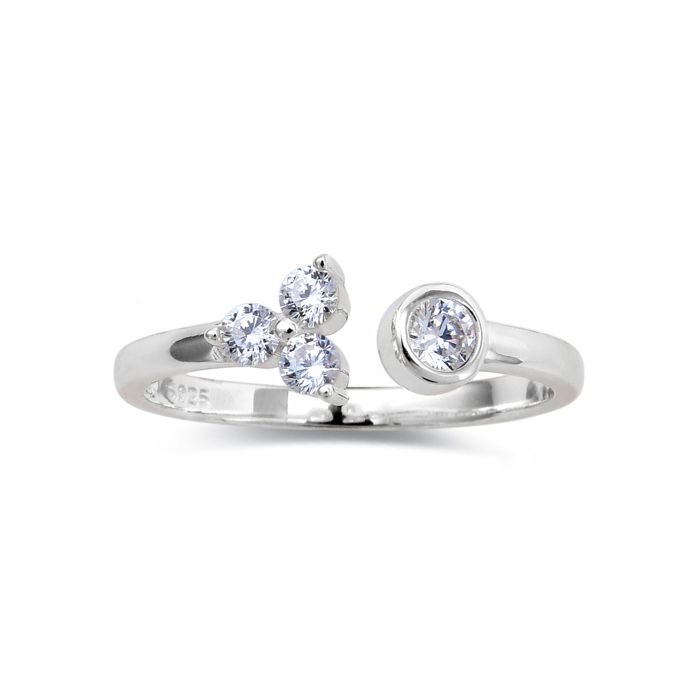 Bague - LUXENTER - Lialt - Argent 925 - Zircone Brillante - Finition Rhodiée