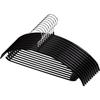 ROROPOCO Non-Slip Hangers (with Hooks & Bars) - Set of 10, Black - Non-Slip, Mark-Free, Shape-Retaining, and Slim Fit - Ideal for Clothes, Pants, and