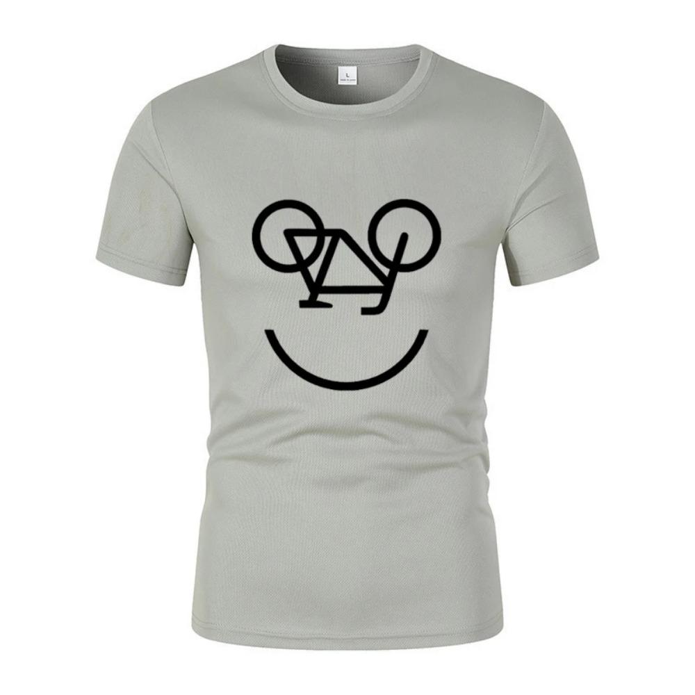 Летняя новая интересная мужская футболка с принтом велосипедных обратных букв, модная повседневная сетчатая воздухопроницаемая с короткими рукавами