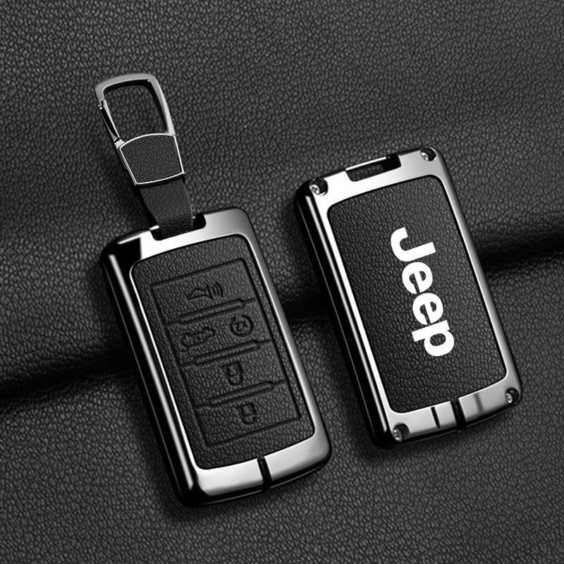 Чехол для ключа Jeep Grand Cherokee: Защитный металлический корпус с брелоком.
