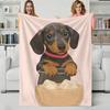 Cartoon S-Sausage dogs Throw Flannel Blanket Perfect for Sofa Office Bed Travel Sleep Read Relax Camping four season use