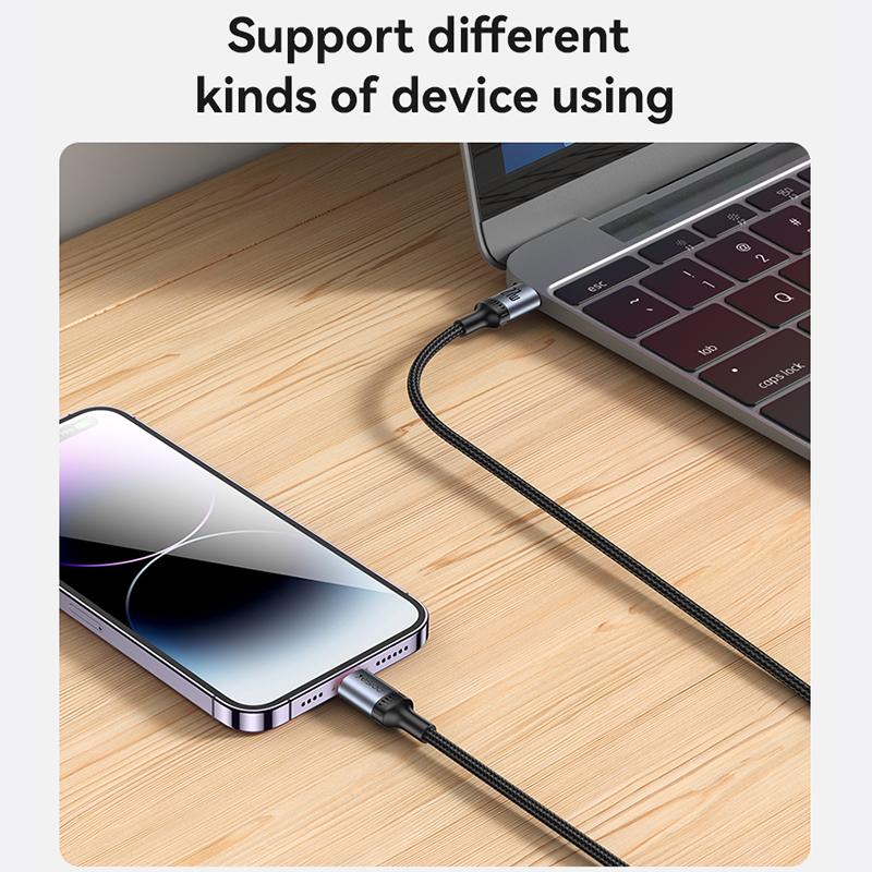 CA184 PD27W 3A USB-C / Type-C на 8-контактный кабель для зарядки и передачи данных, длина: 2м (черный)