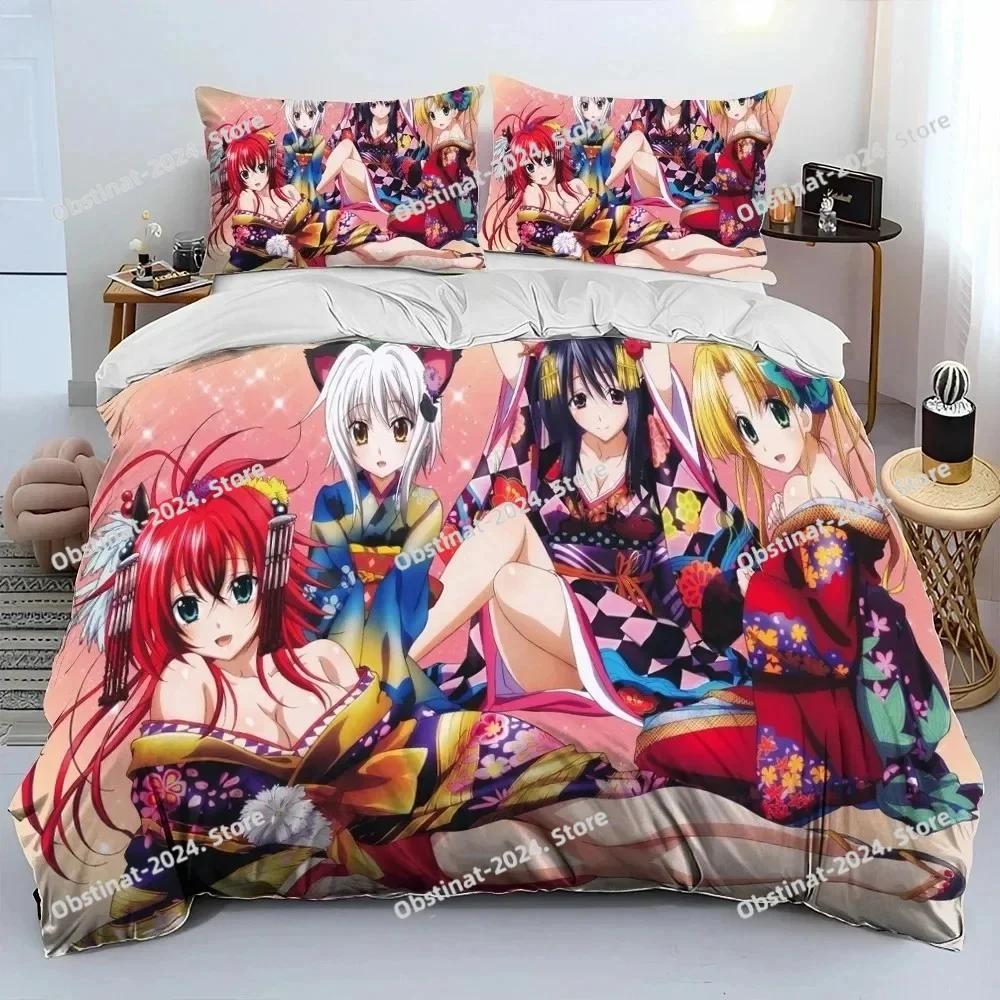 Сексуальная Девушка High School DxD Аниме Комплект Постельного Белья Пододеяльник Полный Queen King Размер Наволочка Кровать Печать Взрослый Детская Спальня Односпальный Twin