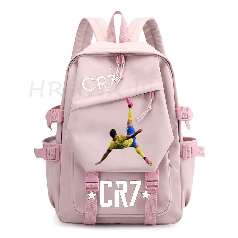 Ins Спортивные рюкзаки CR7 Спортивные повседневные Много карманов Вместимость Подростковые школьные сумки для ноутбука Легкие Женские Мужские Дорожные Mochilas