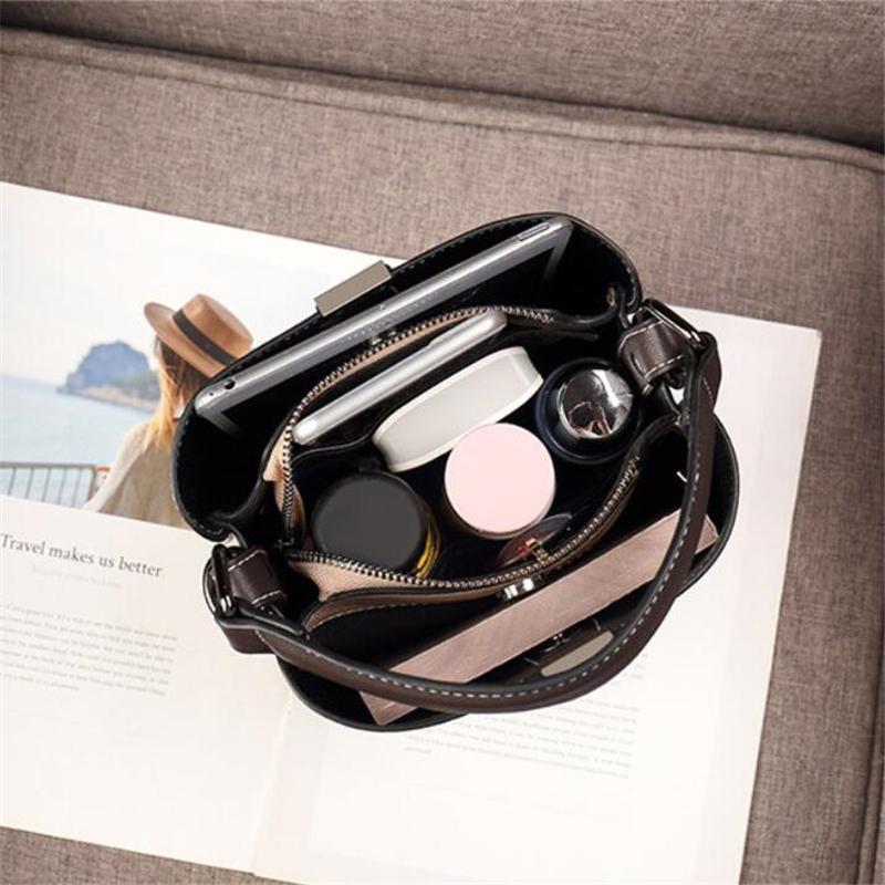 Винтажные роскошные сумки из искусственной кожи, сумки через плечо для женщин, новые модные сумки-ведра большой вместимости