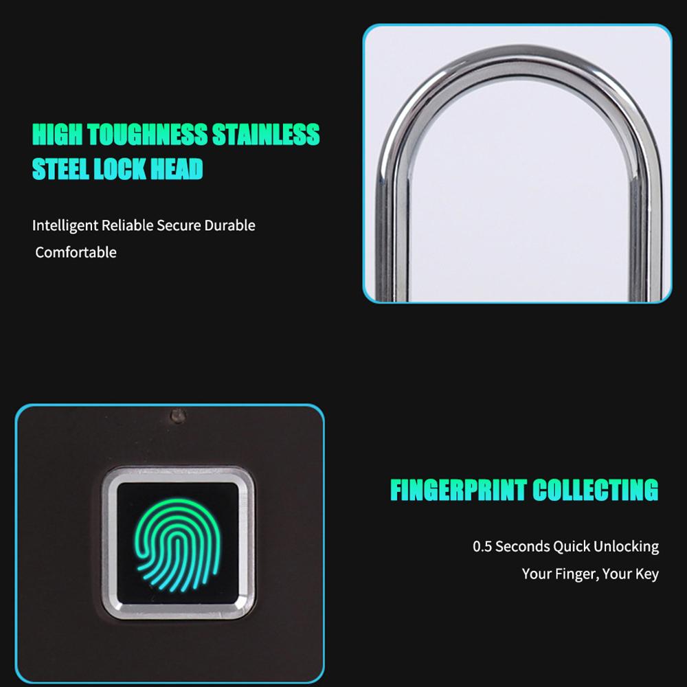 Smart Fingerprint Padlock Small Size Padlock Cabinet Fingerprint Lock Mini Fingerprint Lock