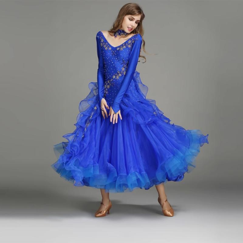 Платье для бальных танцев женское одежда для современных танцев с длинным рукавом дешевые костюмы