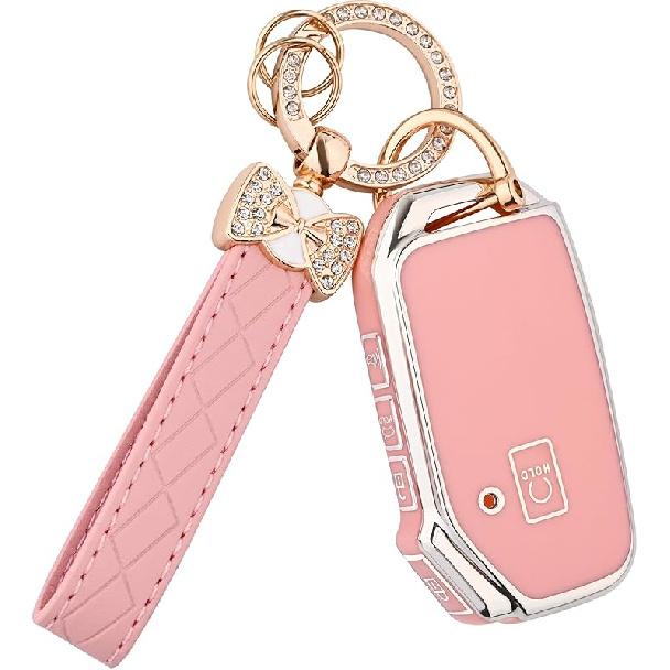 For Kia Key Fob Cover - 5 Button TPU Car Key Case Shell Protector With Keychain Fit For Kia K5, Forte, Sportage, Soul, Seltos, Telluride, Sorento,