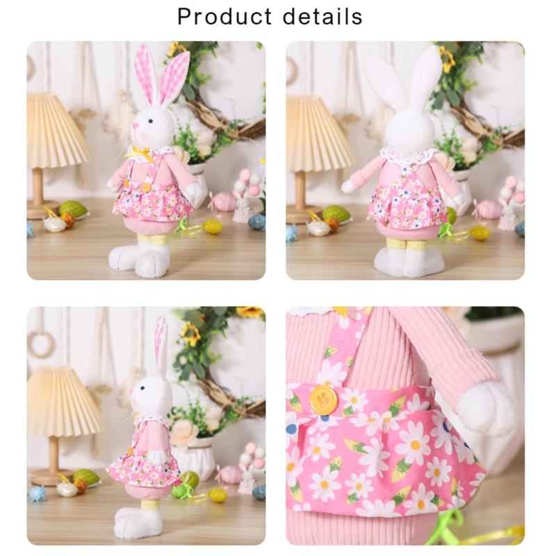 Festival Rabbit Gnoems Ornament Lovely Easters Gnomes Rabbit Ears Plush Decoration Ideal for Holiday Parties and Gifts