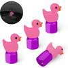 Tire Valve Stem Cap, 4 pcs Glow-in-The-Dark Cute Duckling Tire Valve Cap, Pink