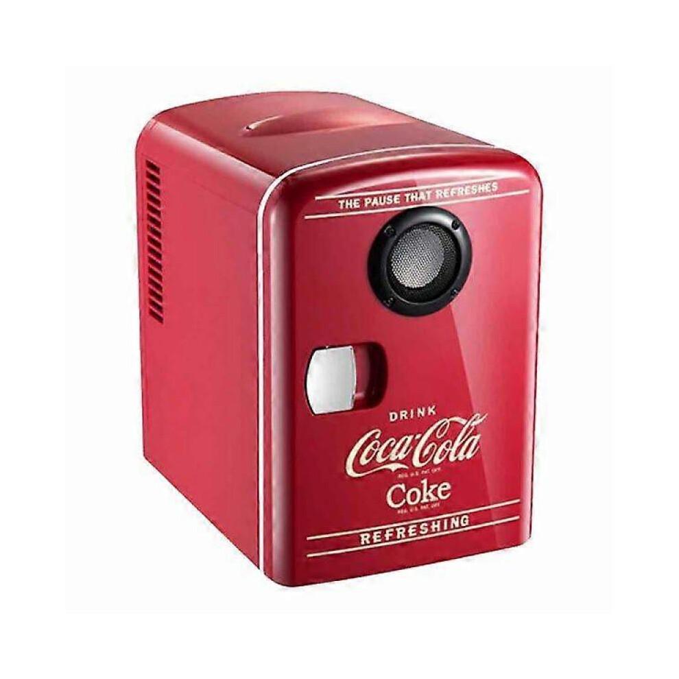 Coca-cola 12V Portable 4 Liter/6 Can Thermoelectric Mini Fridge/Warmer with Bluetooth Speaker