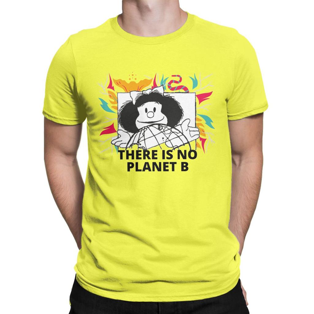 Mafalda There Is No Planet B T Shirt Men 100 Cotton Funny T Shirt Round Collar