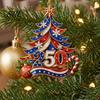 Lightweight Acrylic Pendants 250 Anniversary USA Christmas Tree Ornament, 2D 1776-2026 250th Stars Stripes Hanging Decor Decoration, Fourth