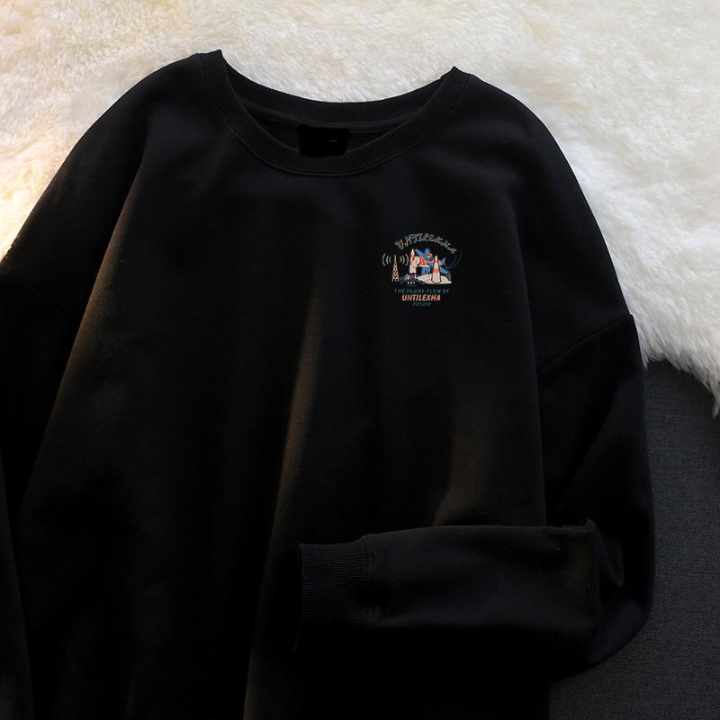 Хлопковый свитер с круглым вырезом для мальчиков, весна, осень и зима, новый модный бренд, повседневная свободная рубашка, верхняя одежда