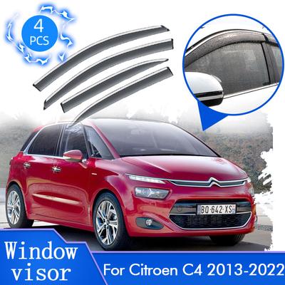 Для Citroen C4 B7 MK2 2013 ~ 2022 7 мест автомобиля сбоку от солнца и дождя, козырек для окна, дефлекторы, тент для лобового стекла, защита, накладка
