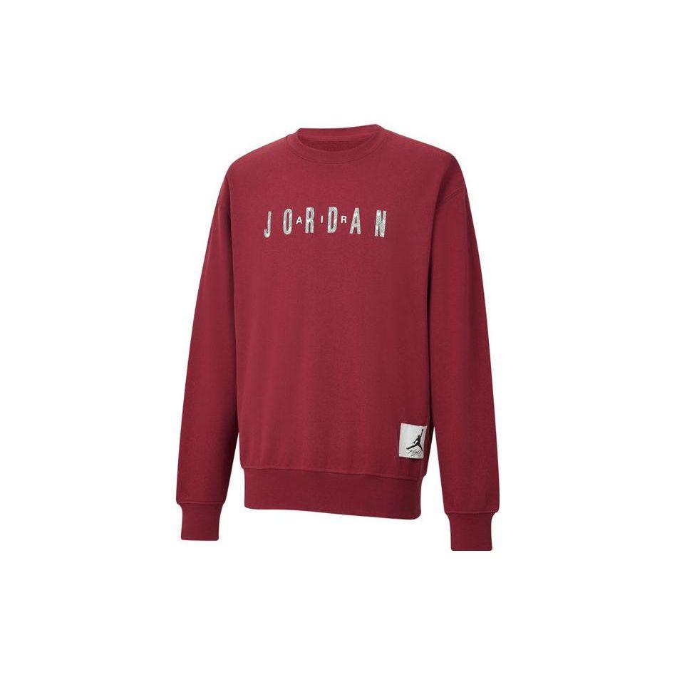 Jordan Год Дракона CNY Series Логотип Флисовая спортивная толстовка с круглым вырезом Мужские топы Кедрово-красный FZ6437-617