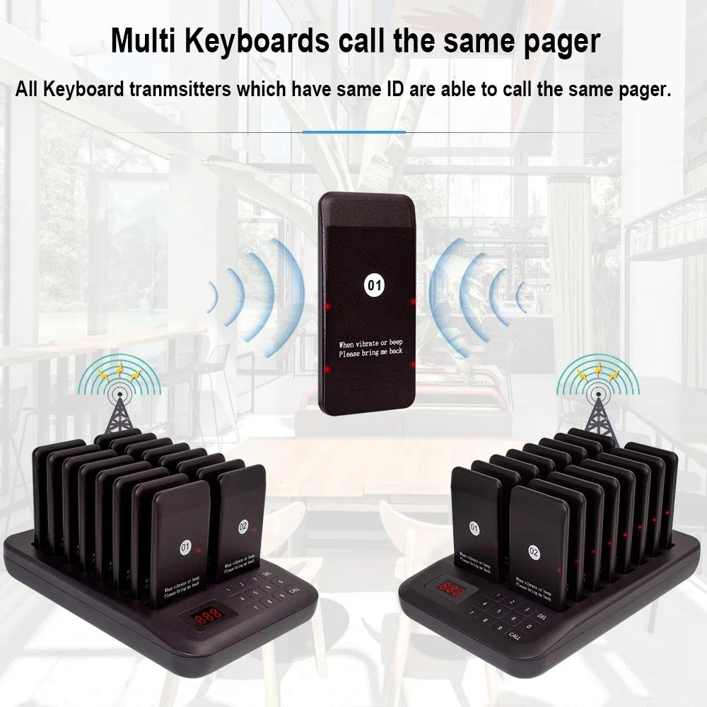 Restaurant Coasters Wireless Pager Buzzer Vibration Bell Calling System For Coffe Coffee Fast Food Pagers Order Receiver