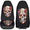 Dujiea Sugar Skull Car Front Seat Covers 2 Pcs Universal Auto Seat Covers Front Seats Only, Vehicle Bucket Seat Protectors Fit for Most Car SUV Sedan