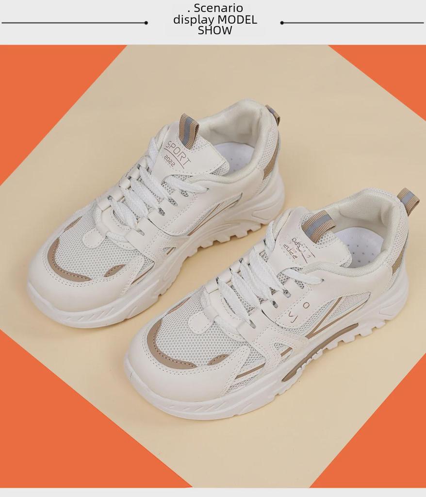 Повседневные кроссовки на толстой подошве с сетчатым верхом и шнуровкой, весна/лето 2025 г. – сверхлегкие кроссовки с мягкой подошвой для женщин.