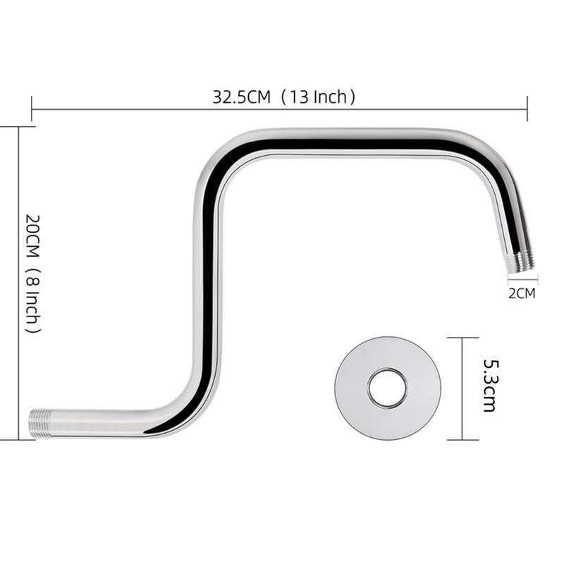 13inch Shower Bracket With Flange Ceiling Mount Shower Head Extension Rainfall Shower Arm Bath Sprayer Head Adapter Accessories