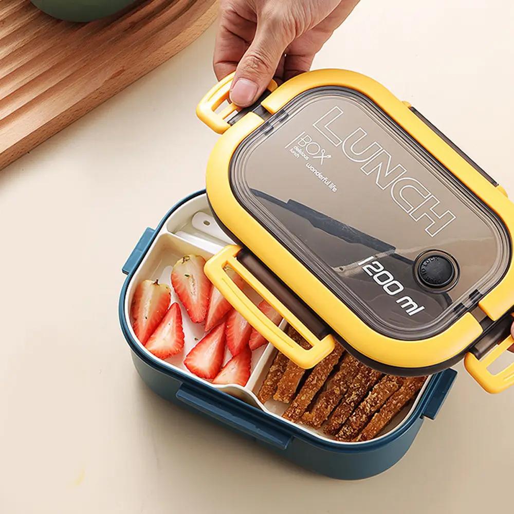 Двухслойный ланч-бокс Cross Border Bento Box, студенческий ланч-бокс с отделением, можно ставить в микроволновую печь, ланч-бокс для офисных работников, способствующий снижению веса, ланч-бокс