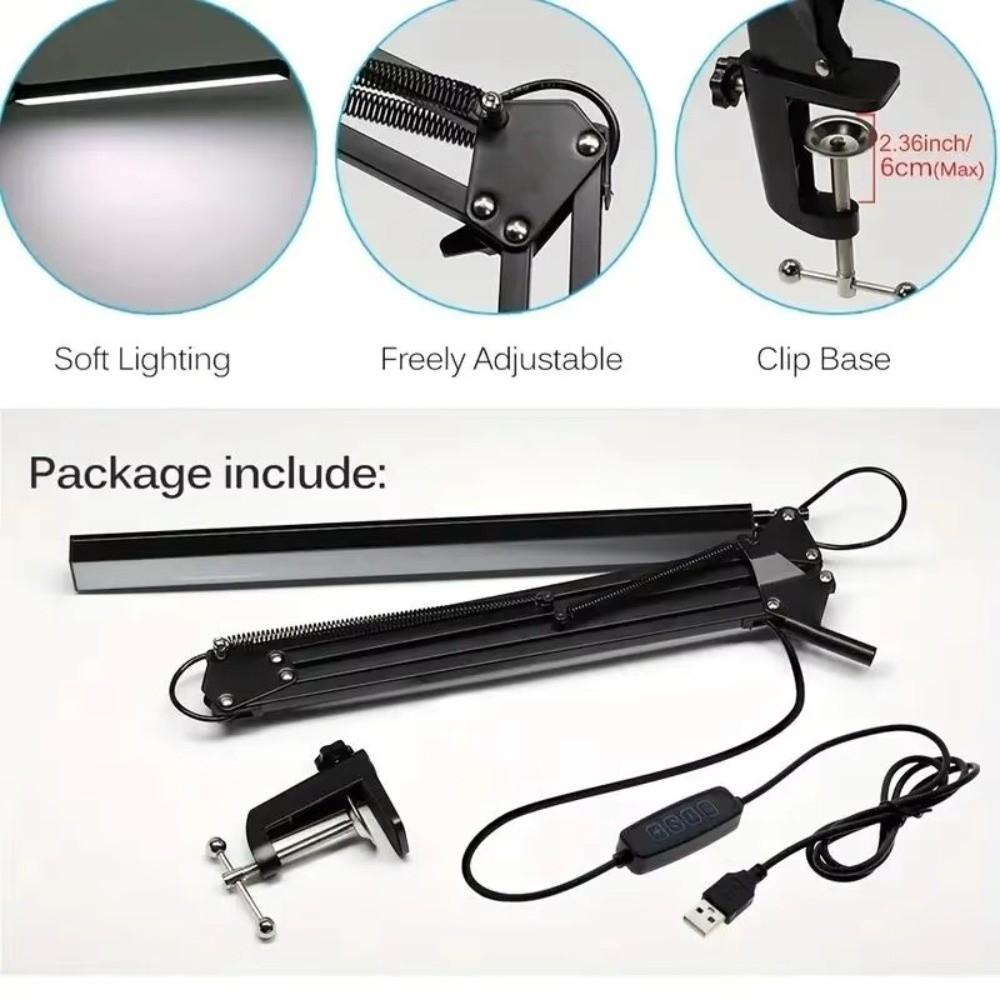 Регулируемая настольная лампа с 10 уровнями яркости, регулируемая на 360° светодиодная лента, для работы за столом