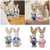 Pack Of 2 Easter Bunny Straw Ornaments Woven Rabbit Figurines Rabbit Sculptures For Home And Garden Decorations