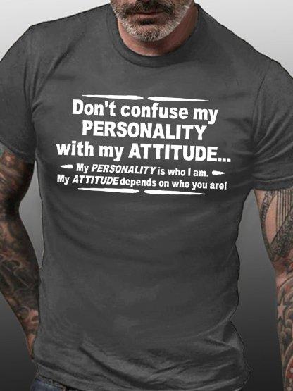 Funny My Personality With My Attitudecasual Short Sleeve Tshirt