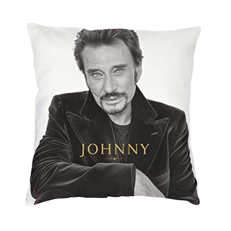 Fashion Johnny Hallyday Cushion Cover x Soft Singer French France Pillow Case for Car Square Pillowcase Home Decorative