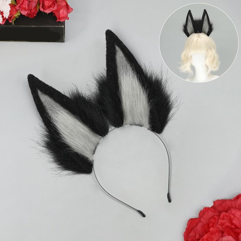 Handmade Fox Ear Headband Cosplay Accessory Anime Convention Sweet Cool Style Unisex Hair Hoop